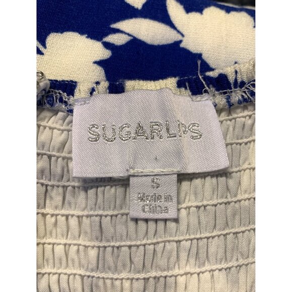 Sugarlips Women Jumpsuit Pant Small Floral Jumpsuit Square Neck Zip Closer EUC - Picture 5 of 5